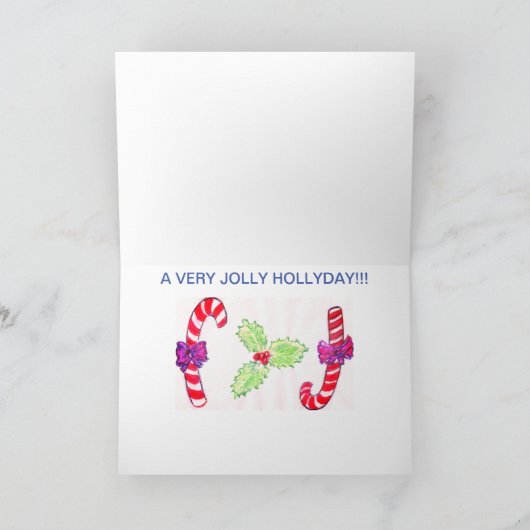 Holly Dolly Kerstmis Kaart (Binnen)