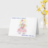 Holly Dolly Kerstmis Kaart (Gele Bloem)