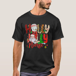 Holly Een Jolly Verpleegster Kerstman Sinterklaas T-shirt