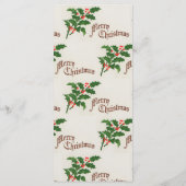 Holly Elegant Feestelijk Kerstdiner Menu (Achterkant)