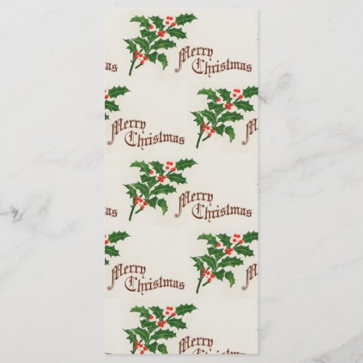 Holly Elegant Feestelijk Kerstdiner Menu (Achterkant)