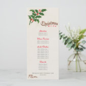 Holly Elegant Feestelijk Kerstdiner Menu (Staand voorkant)