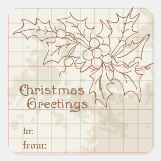  Holly en Berries Custom Kerst sticker