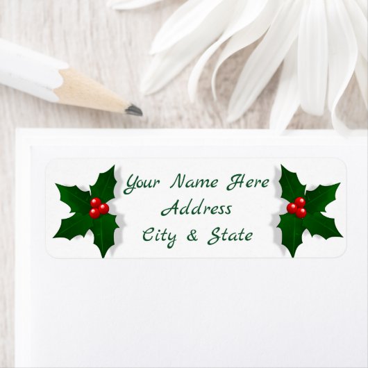 Holly en Berries Etiket (Insitu)