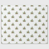  Holly en Berries Holiday Wrapping Cadeaupapier (Vlak)