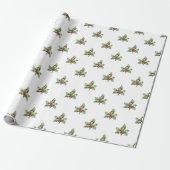  Holly en Berries Holiday Wrapping Cadeaupapier (Uitgerold)