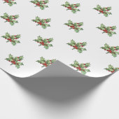  Holly en Berries Holiday Wrapping Cadeaupapier (Hoek)