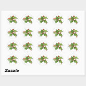 Holly en Berries Kerstmis Ronde Sticker (Vel)