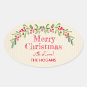 Holly en Berries op de feestdag in Ivoorkust Ovale Sticker (Voorkant)