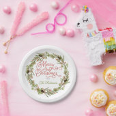 Holly en Berries Pine Merry Kerstmis Papieren Bordje (Feest)