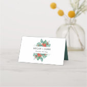 Holly en Berries Winter Wedding Plaatskaartje (Achterkant)