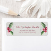 Holly- en Berry-feestlabel geborsteld Etiket (Insitu)