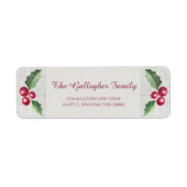 Holly- en Berry-feestlabel geborsteld Etiket (Voorkant)