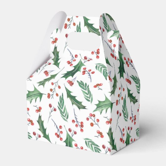 Holly en Berry Kerstmis Patroon Bedankdoosjes (Achterkant)