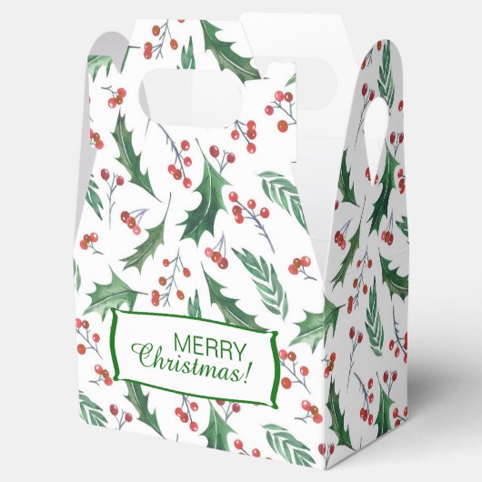 Holly en Berry Kerstmis Patroon Bedankdoosjes (Geopend)