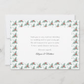 Holly en bessen | Baubles trouwfoto Dank u Bedankkaart (Achterkant)