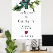 Holly en Bessen Botanische Bruidsborrel Ontvangst Poster (Thuiskantoor)