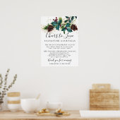 Holly en Bessen Cocktails Trouw Bar Bord Poster (Keuken)