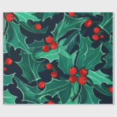 Holly en bessen inpakpapier (Vlak)