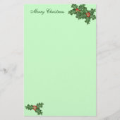 Holly en bessen, Kerst Schrijfpapier Briefpapier (Voorkant)