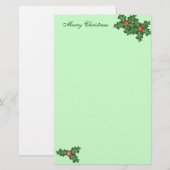 Holly en bessen, Kerst Schrijfpapier Briefpapier (Voorkant / Achterkant)