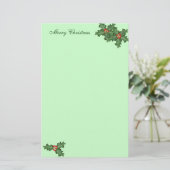 Holly en bessen, Kerst Schrijfpapier Briefpapier (Staand voorkant)