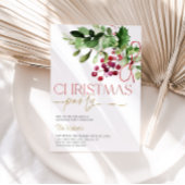 Holly en bessen Kerstfeest uitnodiging