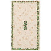 Holly en bessen op gouden sneeuwvlok tafelkleed (Voorkant)