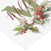 Holly en bessen op maat korte tafelloper (Hoek)