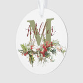 Holly en bessen op maat ornament (voorkant)