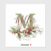 Holly en bessen op maat sticker (Vel)