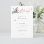 Holly en bessen Pine Bough RSVP (Staand voorkant)