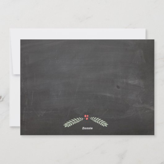 Holly en bessen Prettig kerstfeest Twee foto's Feestdagenkaart (Achterkant)