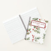 Holly en bessen Waterverf Notitieboek (Binnen)