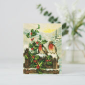  Holly en Birds Christmas Feestdagenkaart (Staand voorkant)