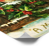  Holly en Birds Christmas Poster (Hoek)