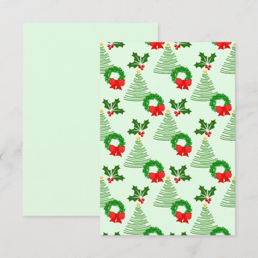 Holly en bomen en kransen, oh my! bedankkaart (Voorkant / Achterkant)