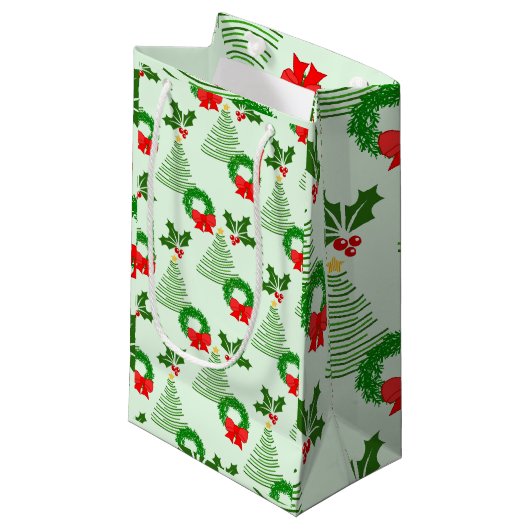 Holly en bomen en kransen, oh my! klein cadeauzakje (Voorkant Gekanteld)