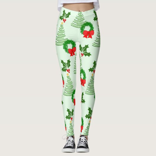 Holly en bomen en kransen, oh my! leggings (Voorkant)