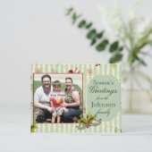 Holly en Bows Foto Kerst Briefkaart (Staand voorkant)