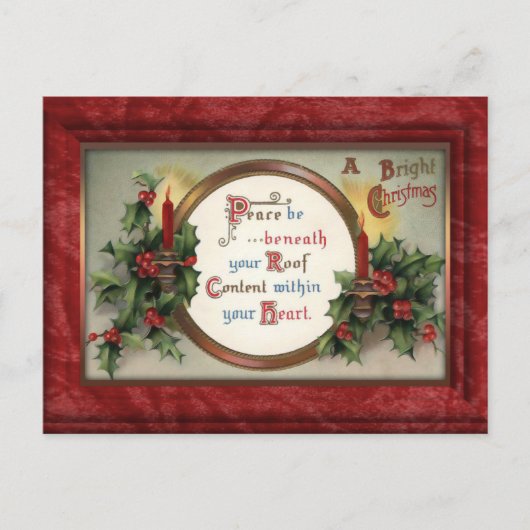  Holly en Candles Christmas Briefkaart (Voorkant)