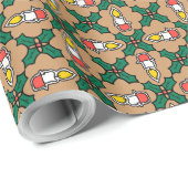 Holly en Candles kerstcadeautje: Gold-effect Cadeaupapier (Rol Hoek)