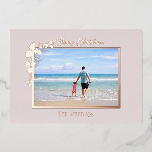 Holly en de Ivy Neutral Folie Holiday Kaart (Voorkant)