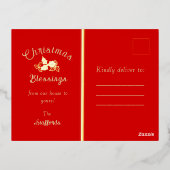 Holly en de Ivy Red Ribbon Folie Post Kaart (Achterkant)