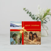 Holly en de Ivy Red Ribbon Folie Post Kaart (Staand Voorkant)