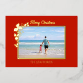 Holly en de Ivy Trim Folie vakantie Kaart (Voorkant)