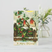 Holly en de vogeltjes kerstkaart (Staand voorkant)