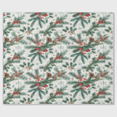 Holly en dennen feestelijke inpakpapier (Vlak)