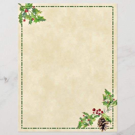 Holly en dennenappel Kerstmis (Voorkant)