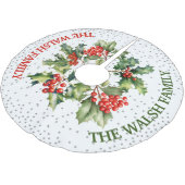 Holly en Faux Glitter Kerstboom Rok (Gekanteld)